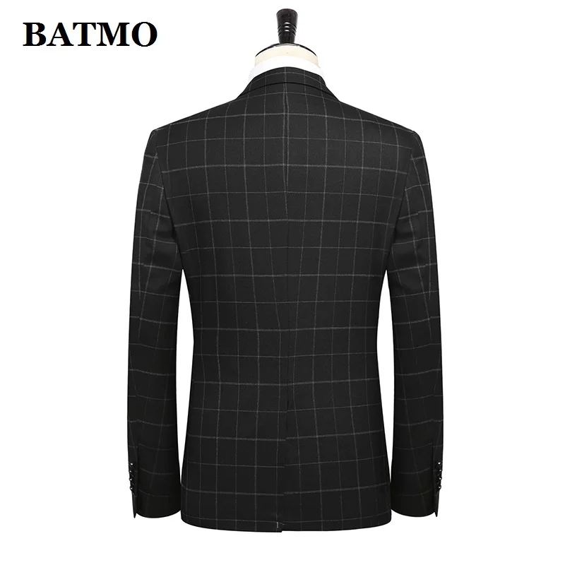 BATMO, Новое поступление, высокое качество, мужские клетчатые костюмы, Мужская Свадебная одежда, пиджак+ брюки+ жилет, 5685