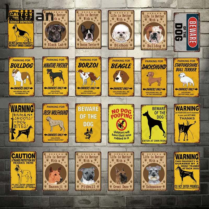 Animal Dog Cat Vintage Metal Poster Living Room Wall Plaque Adopting Pet Advertising Sign Tin Home Decoration | Дом и сад