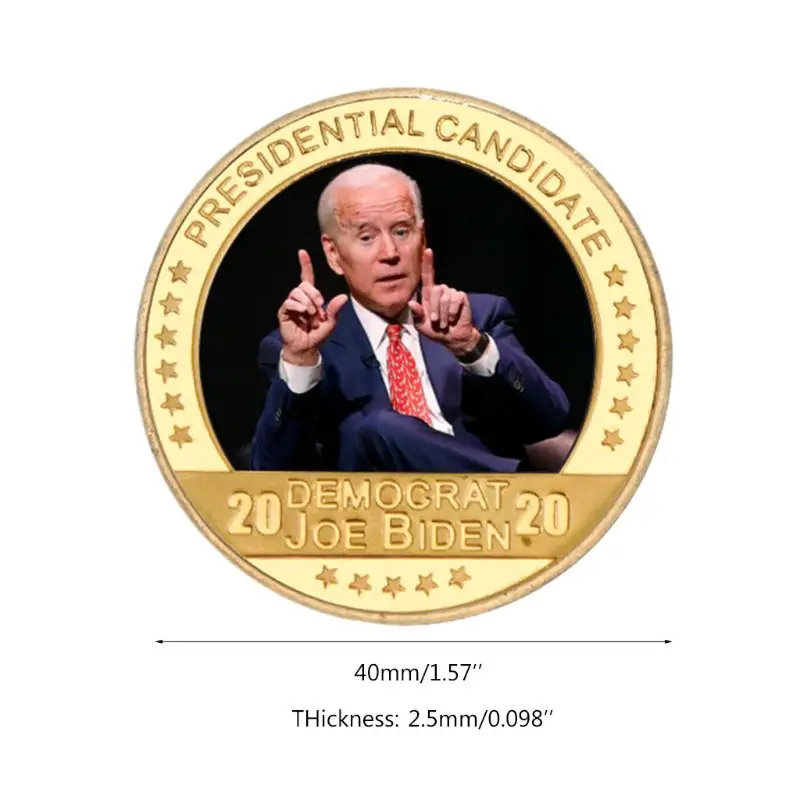 Металлические Монеты Biden с позолоченным золотом 40 мм 2020 год|Безвалютные монеты| |