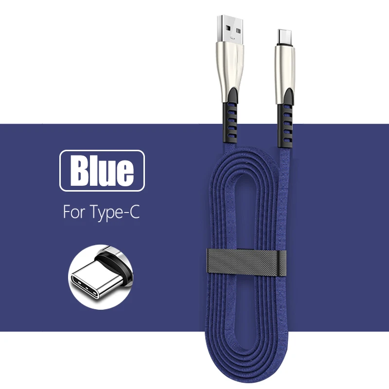 Кабель для быстрой зарядки type-C для huawei Xiaomi samsung iPhone EU Plug мобильный провод для зарядного устройства кабели для быстрой зарядки Android usb - Цвет: Type-C Blue