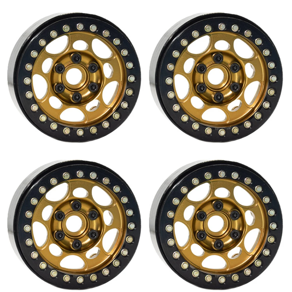 

Replacement Wheel Hub Toy Accessorize Modification Easy Install Durable Golden Aluminum Alloy Simulation Climbing Car For SCX10