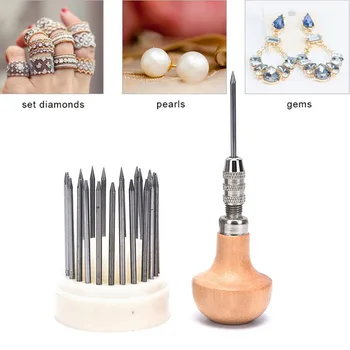 

23pcs Bead Grain Tool Set with Graver Wood Handle Diamond Setting Jewelry Tool