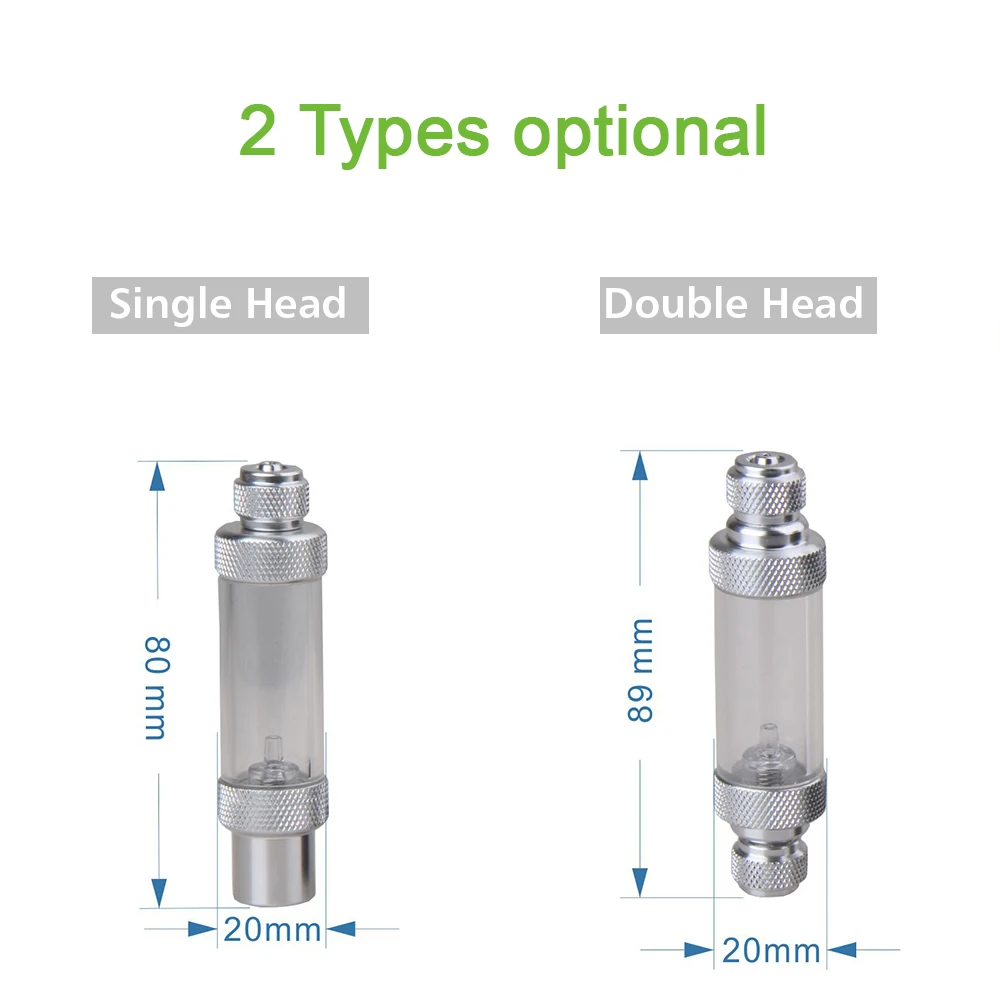 Счетчик пузырьков CO2 из алюминиевого сплава с обратным клапаном для аквариума Устройство измерения углекислого газа с одной двойной головкой