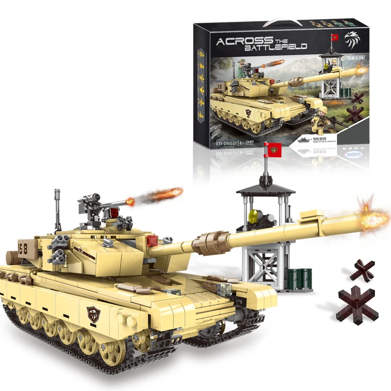 

Army Heavy Tank Series 99 Tank Truck compatible legoinglys Military figures tanque Building Blocks Toys For Boy Gift