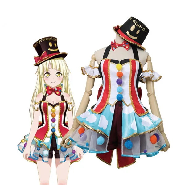 Bang Dream Hello счастливый мир! Улыбающийся волшебный браслет свинцовое вокальное платье Хэллоуин Рождественский костюм для женщин
