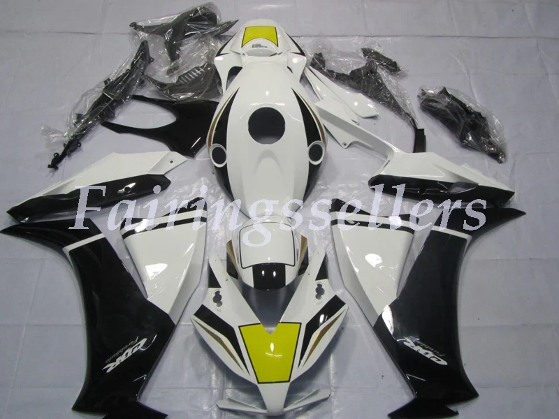 Black and White Впрыска ABS Полный обтекатели комплект Подходит для HONDA CBR1000RR 2012 13 14 15 CBR1000 12-16 CBR1000 обтекатель синий и красный - Цвет: Black and White