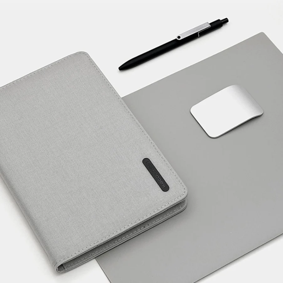 Grey Xiaomi Mijia Kaco Noble paper NoteBook из искусственной кожи со слотом для карт, кошелек, блокнот для книг, дневник с ручкой-вывеской, подарок для бизнес-офиса - Комплект: Grey