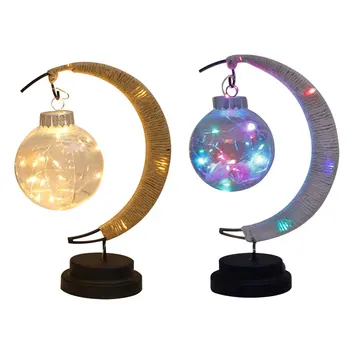 

LED Moon Lamp Rattan Nightlight Battery Night Lamp Children Bedroom Desk Warm White Lamp Home Decor