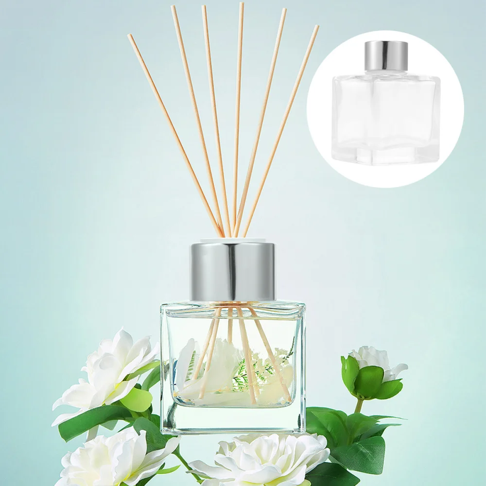 1pc 50ml Glass Aroma Diffuser Bottle Empty Fragrance Sticks Bottle  Refillable Essential Oil Container Relieve Stress Home Decor