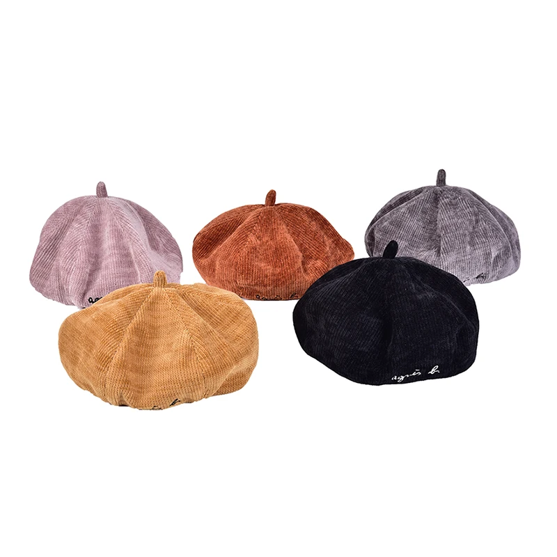 Зимний берет, шапки для женщин и детей, шапка для художника, запеченная пшеничная Кепка из мягкого вельвета, шерстяной берет, шапка для девочек, детская однотонная модная кепка