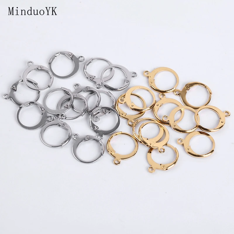20 Pcs/Lot 14x12mm Stainless Steel Diy French Earring Hooks Wire Settings Base Hoops Earrings Accessories For Jewelry Making