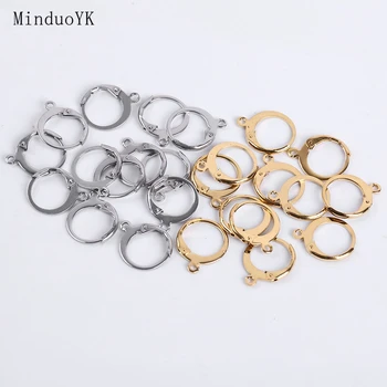 

20 Pcs/Lot 14x12mm Stainless Steel Diy French Earring Hooks Wire Settings Base Hoops Earrings Accessories For Jewelry Making