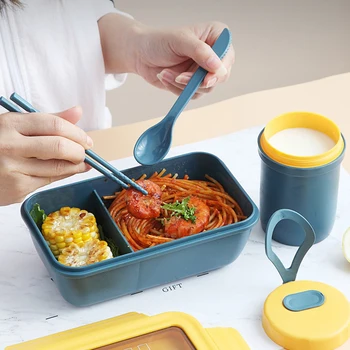 Eco-friendly Lunch Box BPA Free Microwave Safe with Cutlery 1100ml Sadoun.com