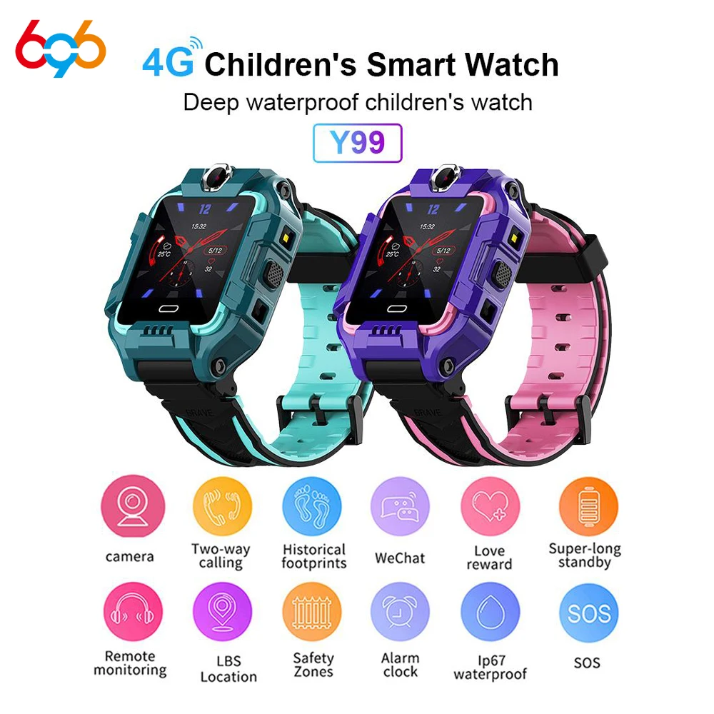 696 Y99 Children Smart Watch 4G Kids GPS Position Safety Wristband Dual cameras Video Call Bracelet Sports Waterproof Kids Watch 696 Y99 Children Smart Watch 4G Kids GPS Position Safety Wristband Dual cameras Video Call Bracelet Sports Waterproof Kids Watch
