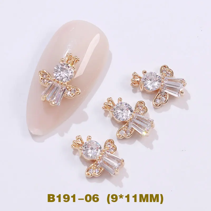 B191-06 5 шт./лот 3D Розовая цепочка, металлический циркон, украшения для ногтей, украшения для ногтей, высокое качество, циркон, кристалл, маникюр, циркон, алмазные подвески - Цвет: B191-06