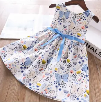 

summer girls flower dress cute baby girl floral print sundress children dress kids clothing wholesale