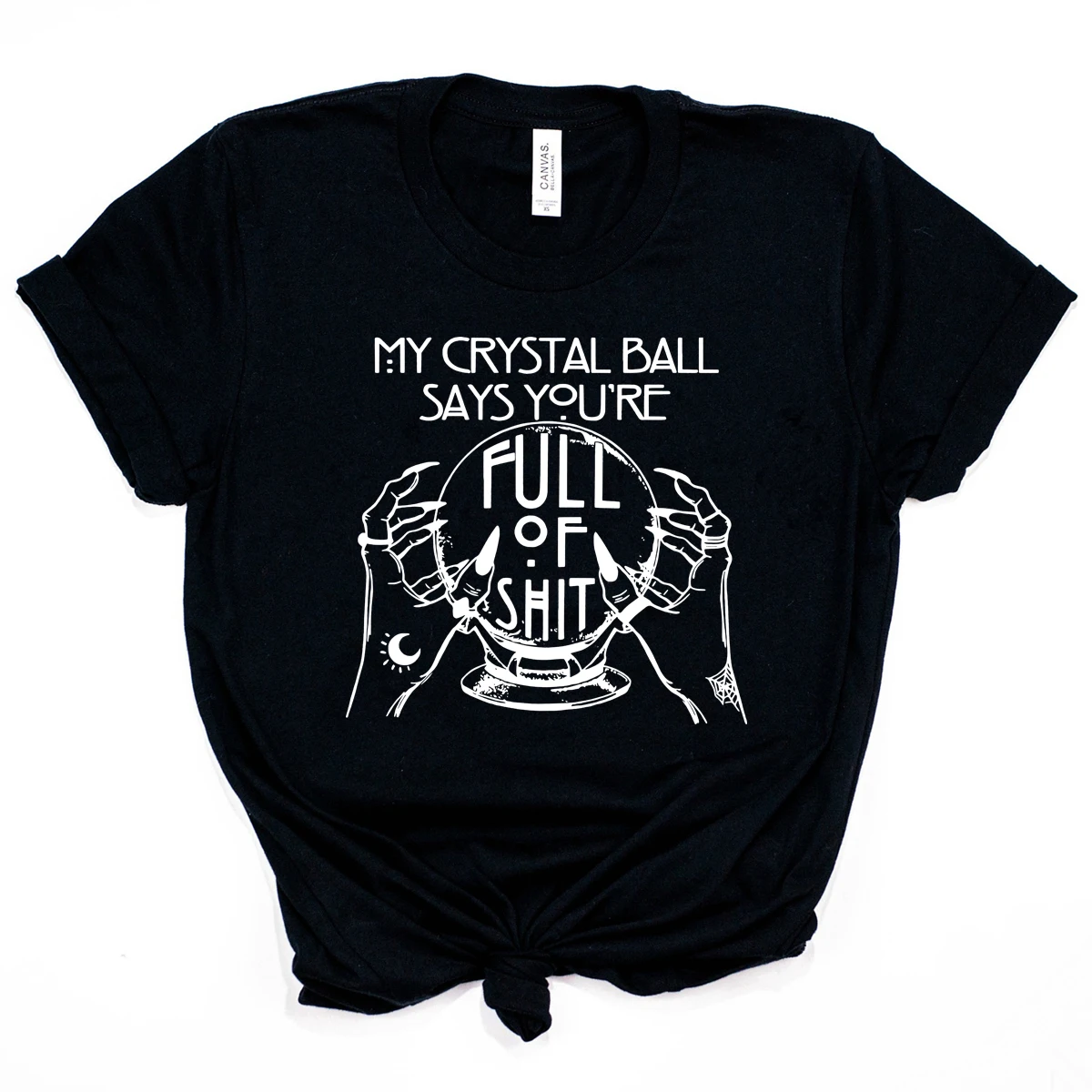 Promoción Camisa gótica Unisex, camisa de mano mística, bola de cristal, adivinador, divertida, bruja, camisas gótica KjwneKNj7jD