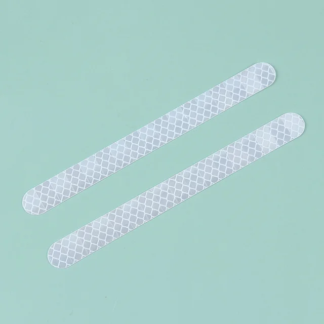2PCS Car Stickers Rearview Mirror Reflective Strip Anti-collision Warning Stickers Exterior Reflex Tape Reflective Strip white