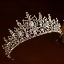 Роскошные серебристого золотистого цвета, Свадебный диадемы со стразами и цирконием свадебные аксессуары для волос женский головной убор повязка для волос u388