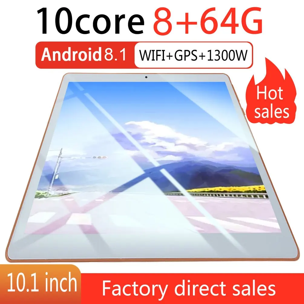 

KT107 Plastic Tablet 10.1 Inch HD Large Screen Android 8.10 Version Fashion Portable Tablet 8G+64G White Tablet White US Plug