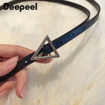 

Deepeel 1pc 135cm Women Triangle Buckle Super Slim PU Cummerbunds Adjustable Female Apparel Girdle Fashion Pin Buckle Belt CB673