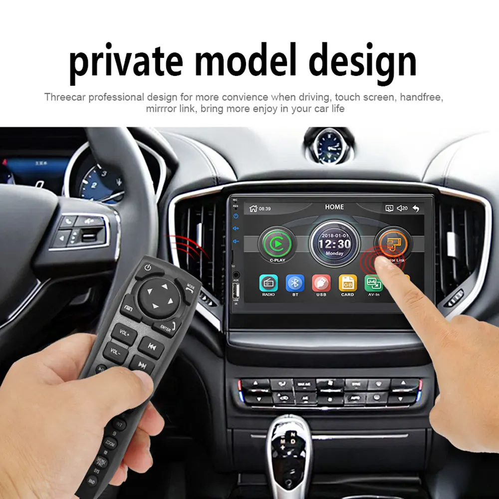 Vehemo автомобильный MP5 MP4 плеер Автомобильный 7 дюймов Автомобильный 2DIN Bluetooth/FM/USB/AUX/TF для 1080P стереосистемы Carplay дистанционное управление