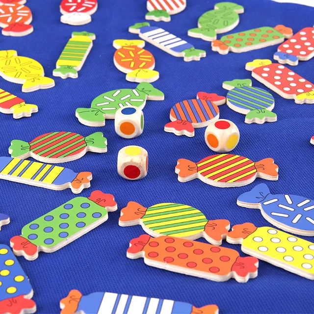 Wooden Board Game Memory Chess Matching Game Find Candy Shape Color Matching Game Memory Training Educational Toys For Children 5