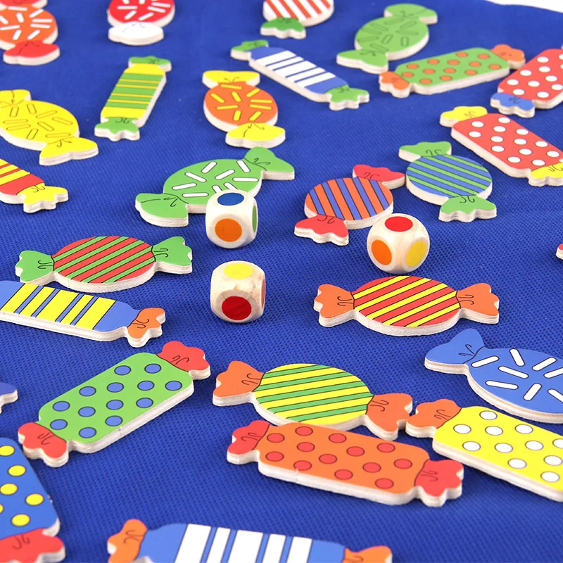 Wooden Board Game Memory Chess Matching Game Find Candy Shape Color Matching Game Memory Training Educational Toys For Children 5