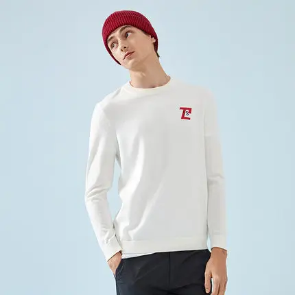 Semir, мужской свитер с круглым вырезом, пуловер, свитер, мужской,, весна и осень, тренд, принт, Молодежный свитер - Цвет: white