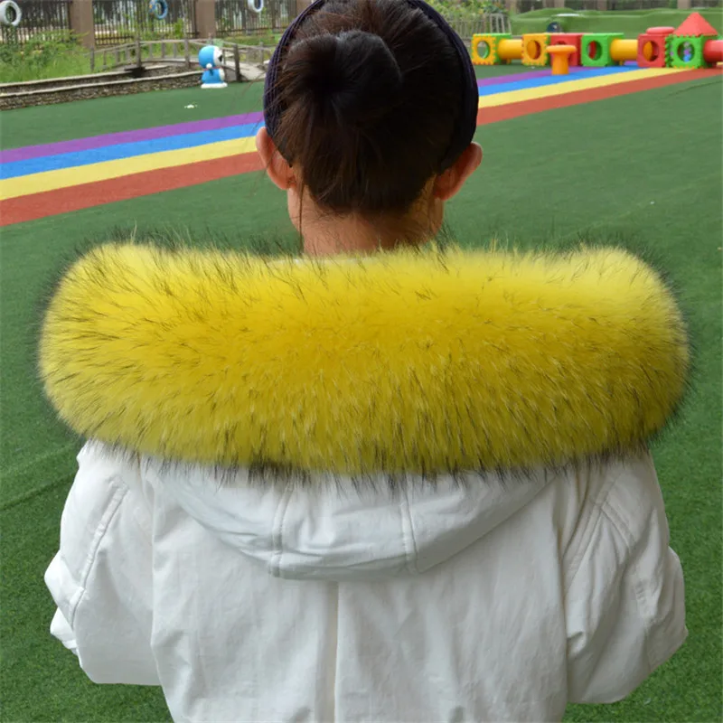 Genuine Real Raccoon Fur Collar Scarves Natural Raccoon fur Shawl Women Parka Coat Hood Trim Collar warm Fashion solid wrap