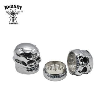 

[Hornet] Skull Metal Tobacco Herb Grinder Spice 3 Layers Smoking Grinder Hand Crank Crusher Smoke Miller