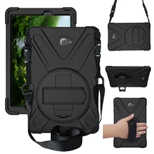 Чехол для Samsung Galaxy Tab A A6 10,1 с S Pen P580 P585, сверхмощный защитный чехол вращающаяся подставка/ремешок на руку+ плечевой ремень
