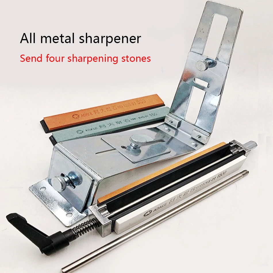 Professional Kitchen Knife Sharpener Kit With 4pcs Whetstone Fixed Angle Stainless Steel Pro Knife Grinder Kitchen Accessories