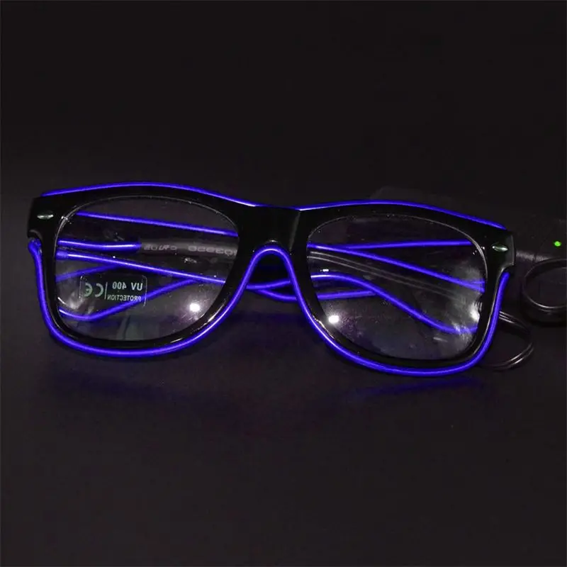 EL проволочные очки, светящиеся крутые очки, светодиодный, светящиеся солнцезащитные очки, вечерние очки для детей, для вечеринки, клуба, сцены, дискотеки, Q6PD