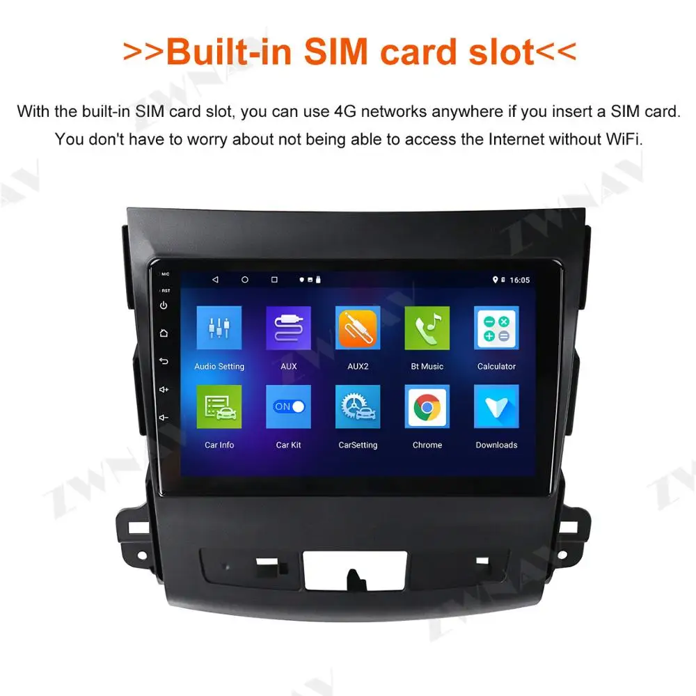 Android 9,1 8 ядерный PX6 4+ 64 ГБ с DSP Carplay автомобильный радиоприемник gps для Mitsubishi Outlander 2006-2012 Citroen C-Crosser peugeot 4007