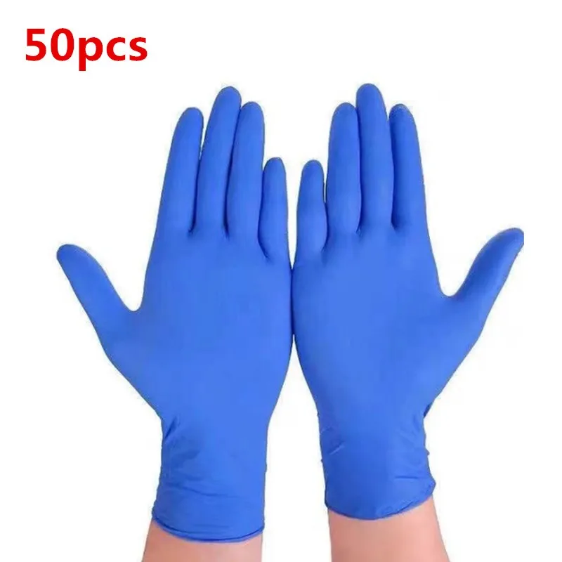 50/100pcs Disposable Nitrile Gloves Latex Waterproof Hypoallergenic