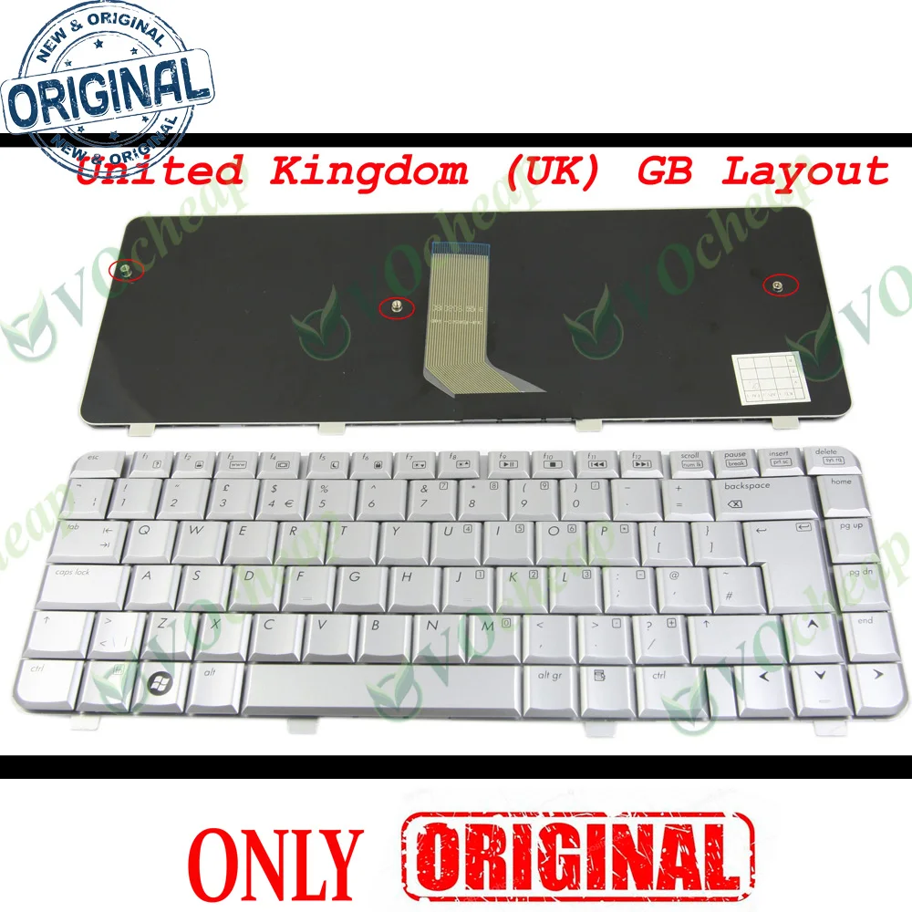 Новая клавиатура для ноутбука hp Pavilion dv4 dv4-1000-1500-1600 DV4-1413TX DV4t, dv4-2000, серебро, версия Великобритании GB-NSK-H570U
