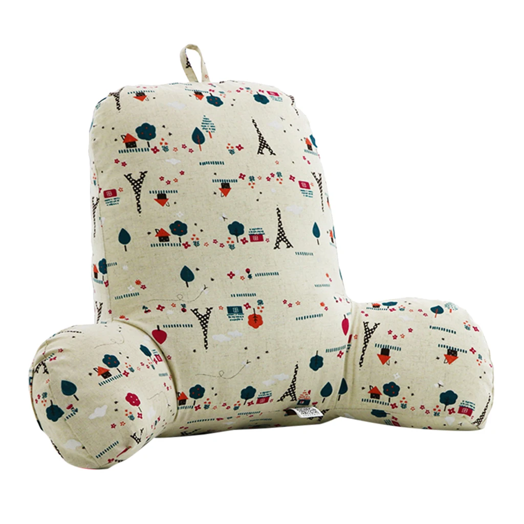 Comfy Reading Pillow Bedrest Chair Sofa Bed Support of Lumbar & Back, Feather Velvet Filled for Breathable Comfortable