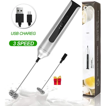 

Electric Whisk Charging Cream Blender Milks Stir 3 Modes Speed Stir Stick for Coffee MU8669