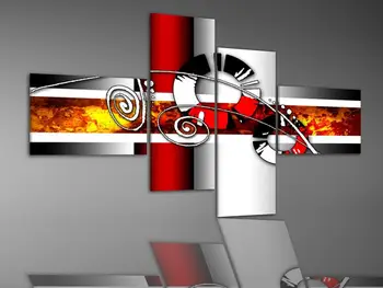 

Handmade 4 Panels Abstract Home Goods Oil Paintings on Canvas Large Modern Decorative Painting for Living Room Bedroom Home Deco