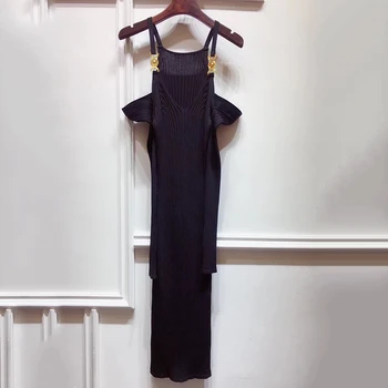 

Long Black Dress Women Autumn Sexy Off Shoulder Long Sleeve Dress Fashion Knitted Dress Female