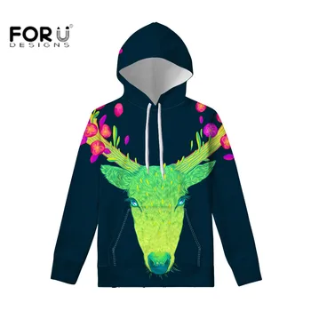 

FORUDESIGNS 2019 Chriatmas Moose Print Oversized Hoodies Men 3D Printing Fashion Clothes Christmas Clothing Prхуди
