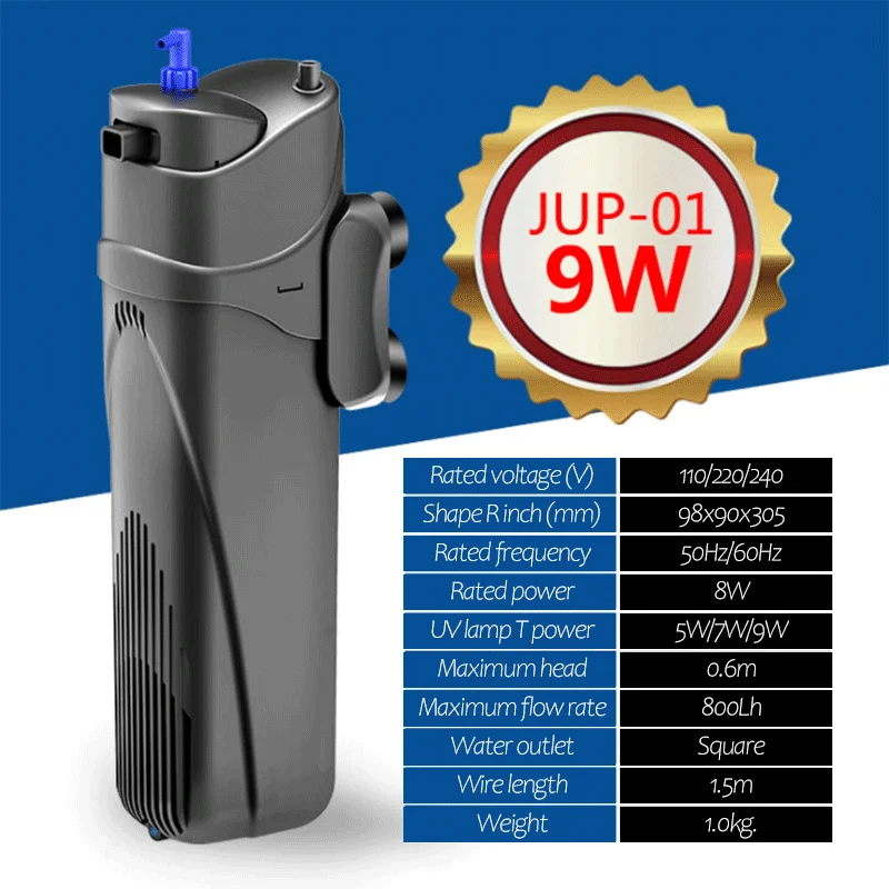 Fish Tank Filter Aquarium Sterilization Uv Lamp Filtration Built-in Water Purification And Oxygenation | Дом и сад