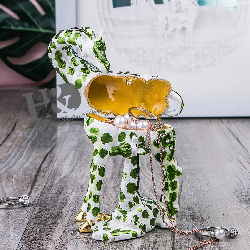 H& D шарнирный металлический брелок-коробка ювелирные изделия коллекционные кольца держатель Bejeweled и эмаль фигурка Рождественский подарок домашний декор подарочная коробка