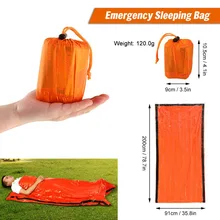 

Outdoor Bivy Emergency Sleeping Bag Survival Blanket Kit Body Thermal Portable Waterproof Camping Hiking Emergency Sack Mylar O