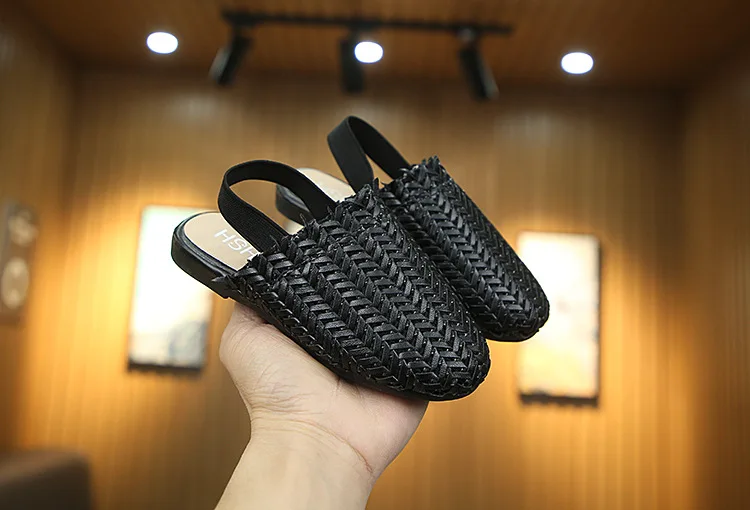 Spring Summer Girls Shoes Weaven Knitted Design Children Flat Shoes Kids Summer Sandals Princess Sweet Soft Fashion For Toddlers bata children's sandals
