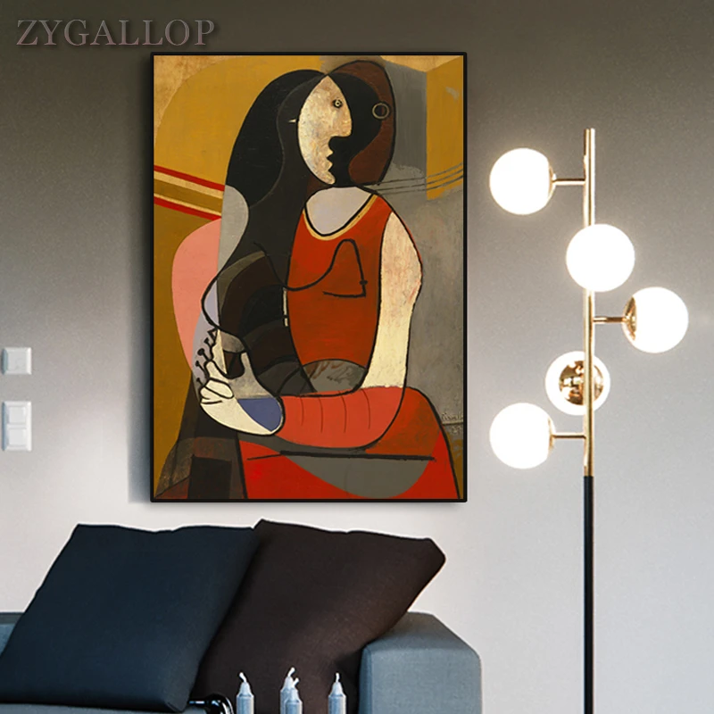 Picasso Poster Hanging Print Canvas Abstract Frameless Wall Art Painting 40*50CM