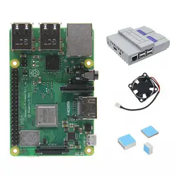 4 в 1 Raspberry Pi 3 Model B + (плюс) плата + Mini Nes Стиль Чехол/корпус + вентилятор охлаждения + радиаторы