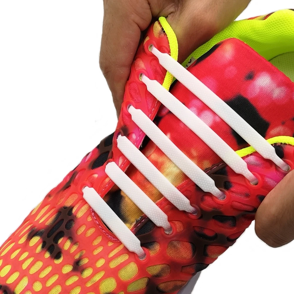 16Pcs/Set High Quality Silicone Shoelace Fashion Running No Tie Shoelaces Unisex Athletic Elastic Shoe Lace Fit Strap