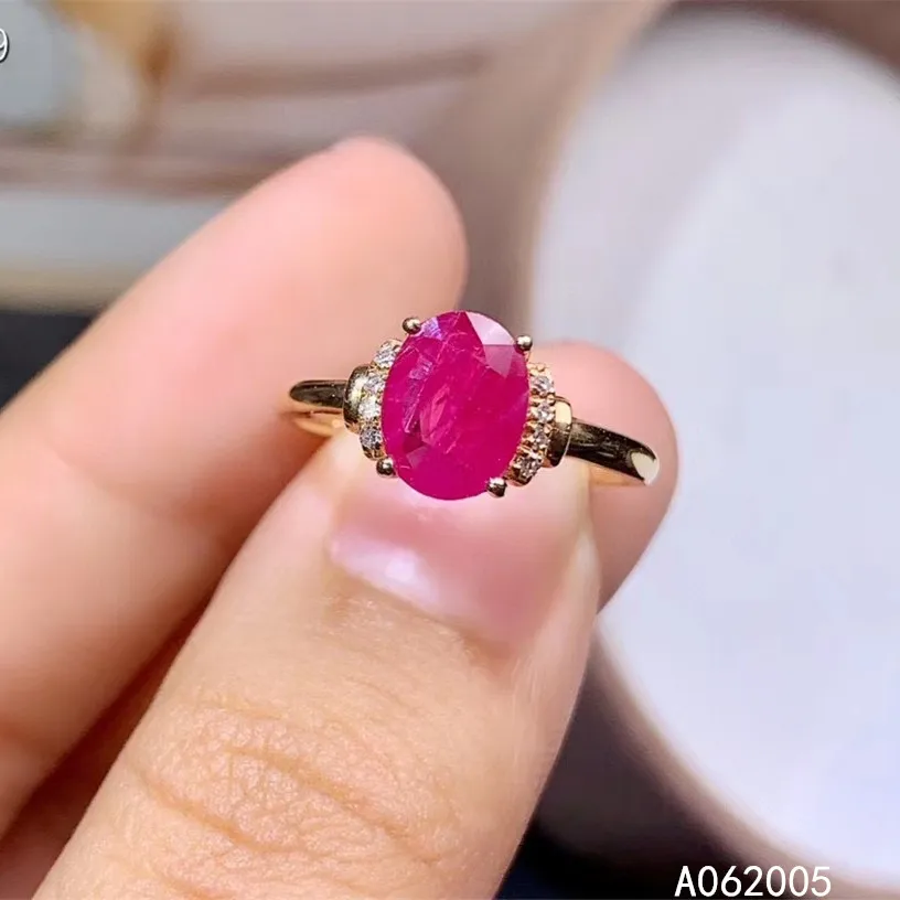 KJJEAXCMY Изящные Ювелирные изделия 18K золото инкрустированное натуральным Рубином